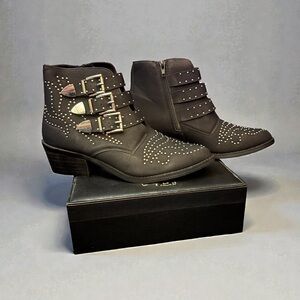 Studded Black Ankle Boots